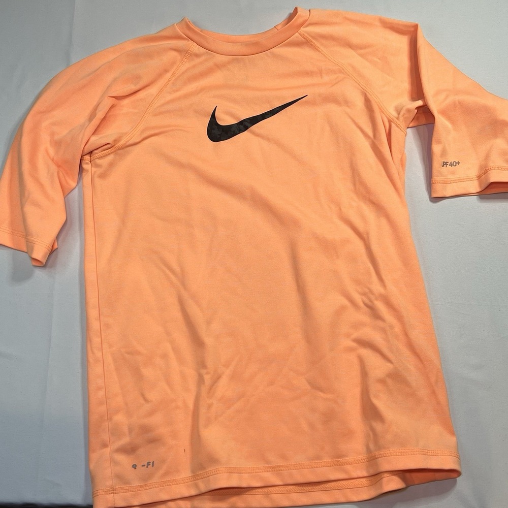 Boy's Youth Medium Nike Dri-Fit UPF 40+ Hydro Half Sleeve Rash Guard Swim Shirt‎
